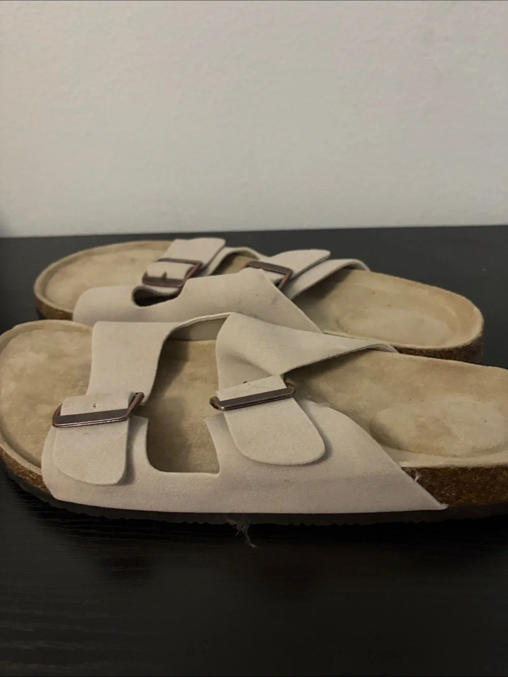 Kids Neutral Double-Buckle Slide Sandals